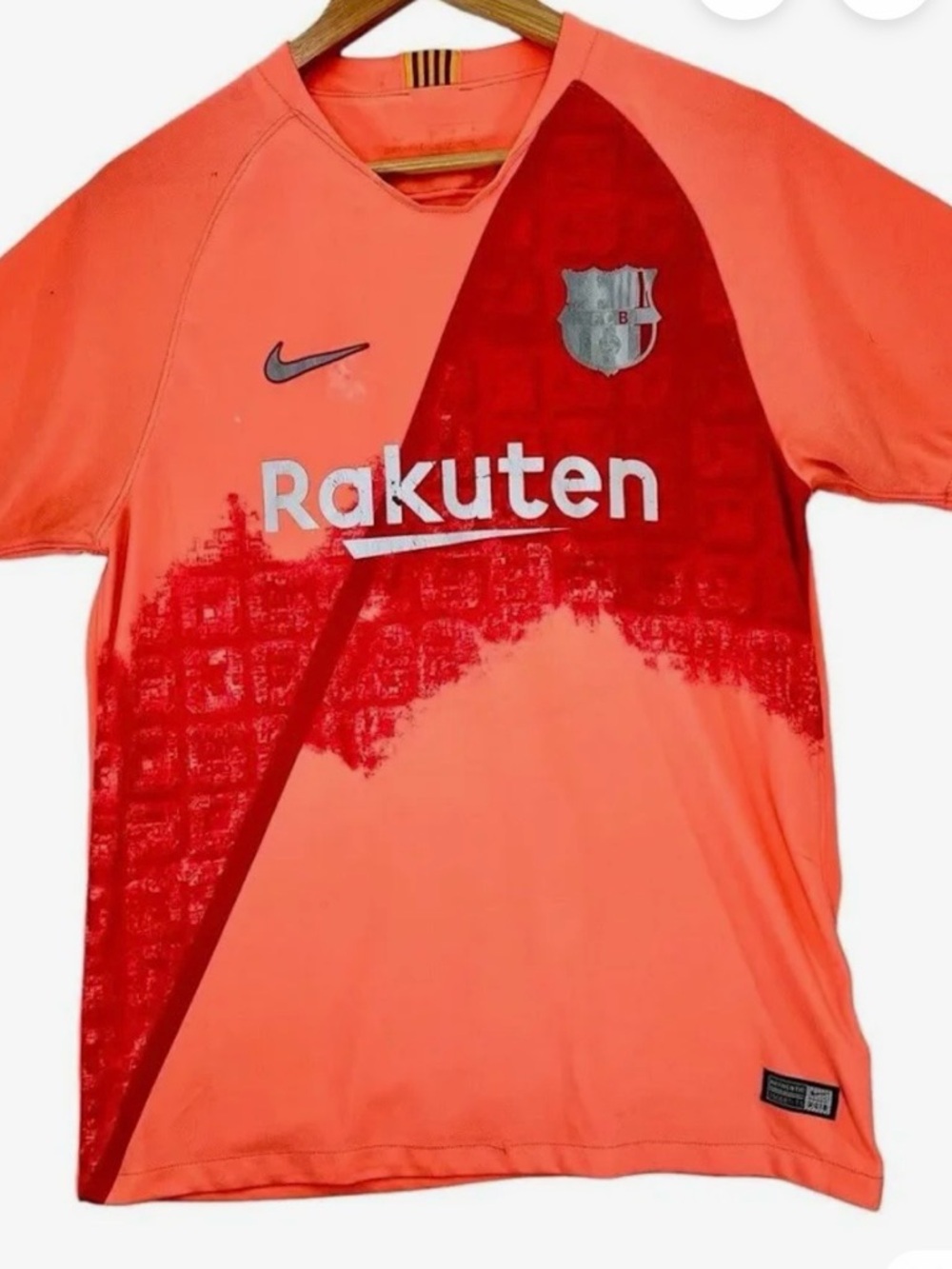 Nike Kids Orange & Red Barcelona Rakuten Soccer Top
